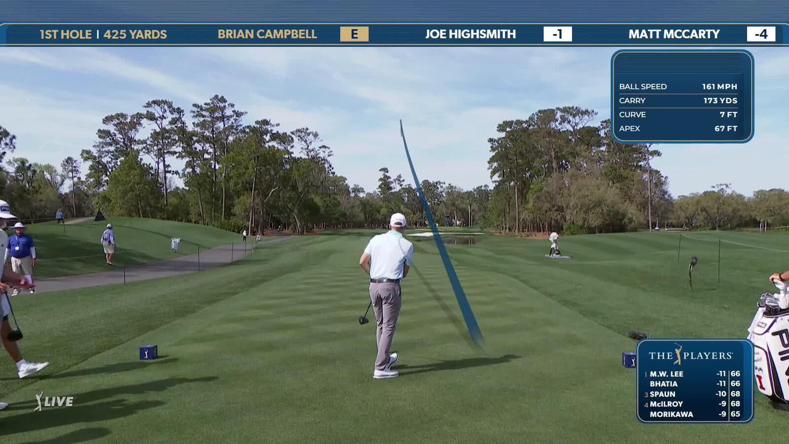 Brian Campbell | Round 2 | 1st hole | Shot 1 | 2025 THE PLAYERS