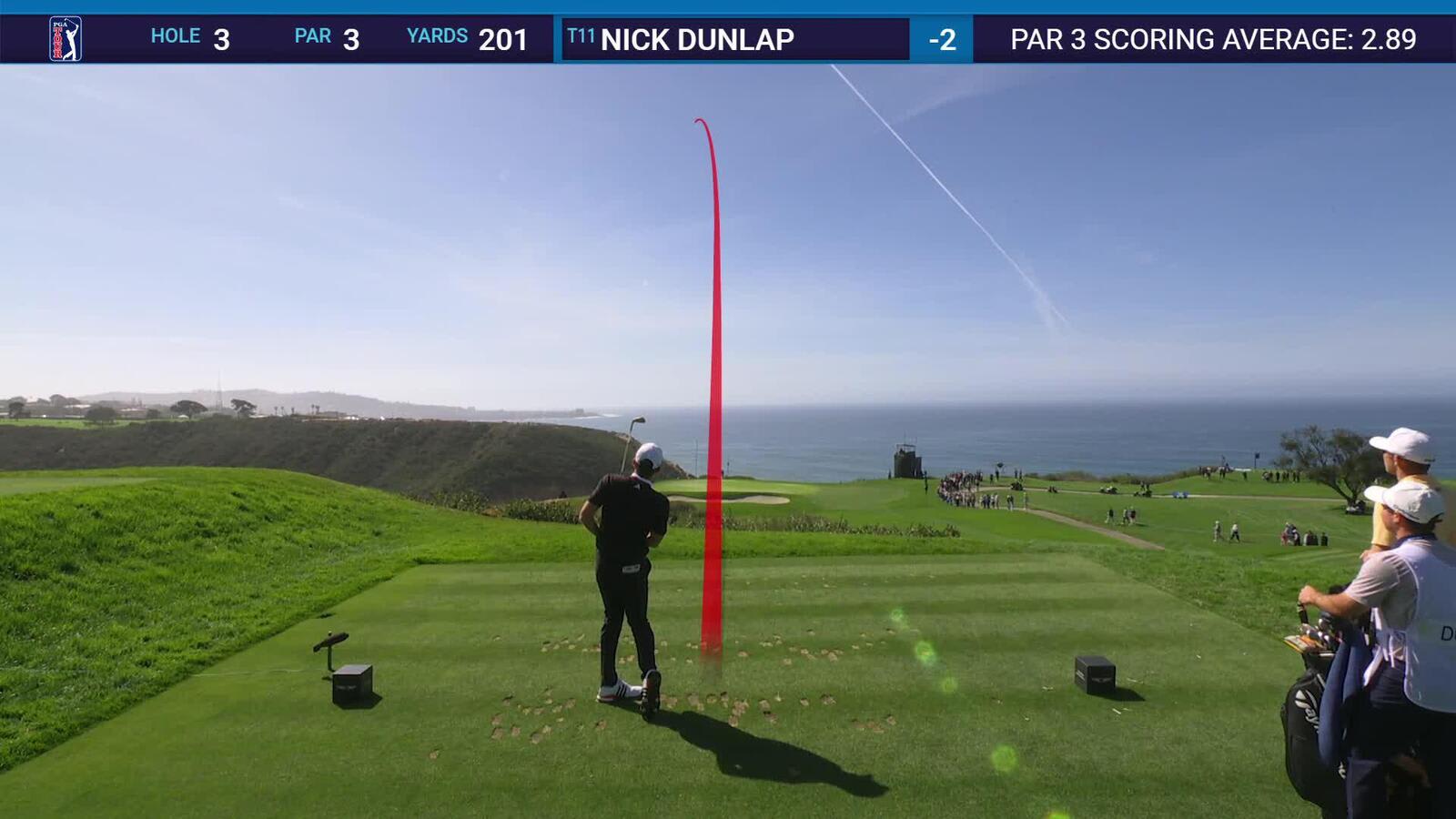 Nick Dunlap | Round 3 | 3rd hole | Shot 1 | 2025 Genesis