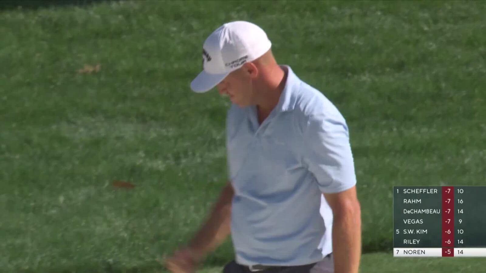 Alex Noren holes bunker shot for birdie at PGA Championship