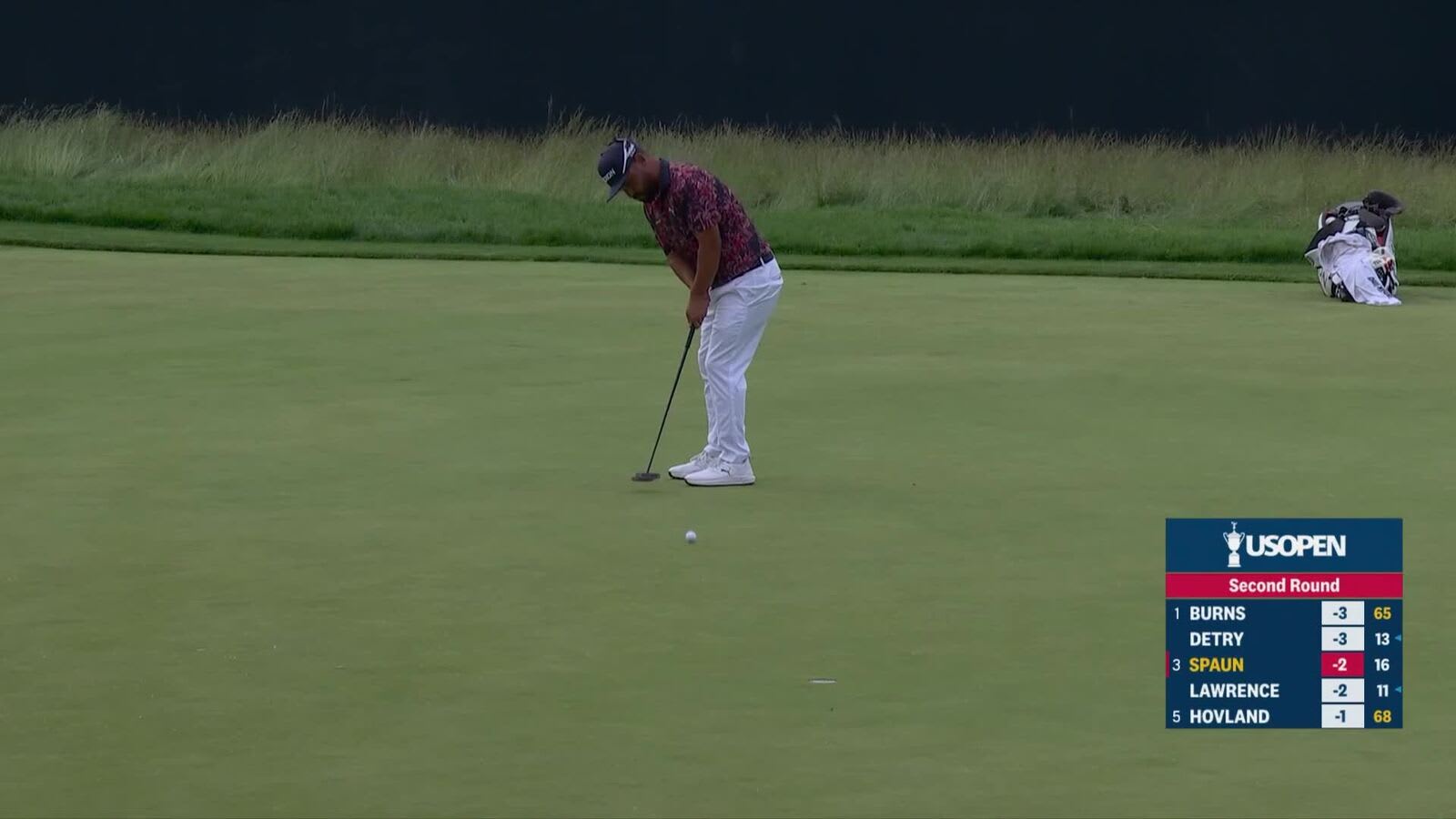 J.J. Spaun drains 23-foot birdie putt at U.S. Open