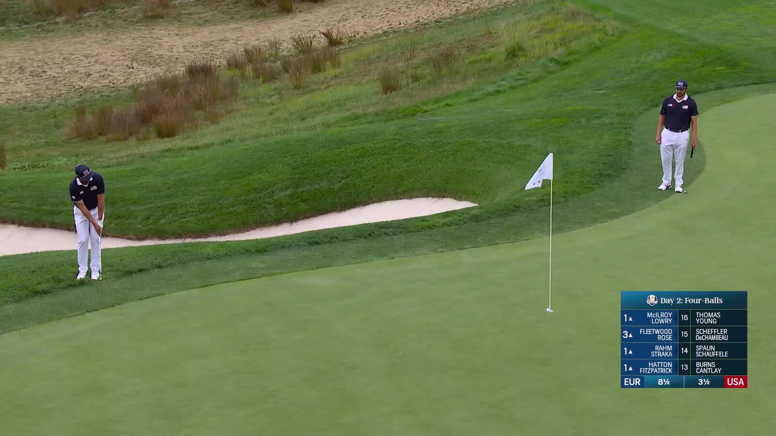 Sam Burns chips in for birdie at Ryder Cup