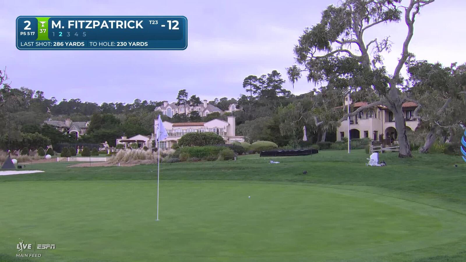 Matt Fitzpatrick hits 231-yard approach to 15 feet, makes birdie on No. 2 at AT&T Pebble Beach