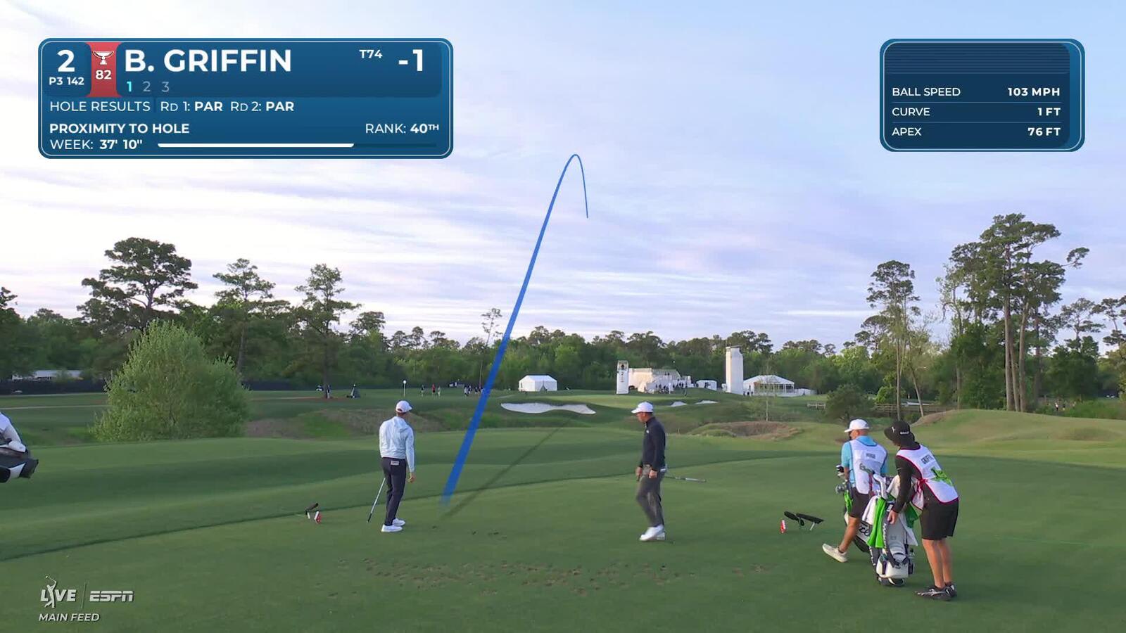 Ben Griffin hits 146-yard drive to 13 feet, sets up birdie on No. 2 at Texas Children's