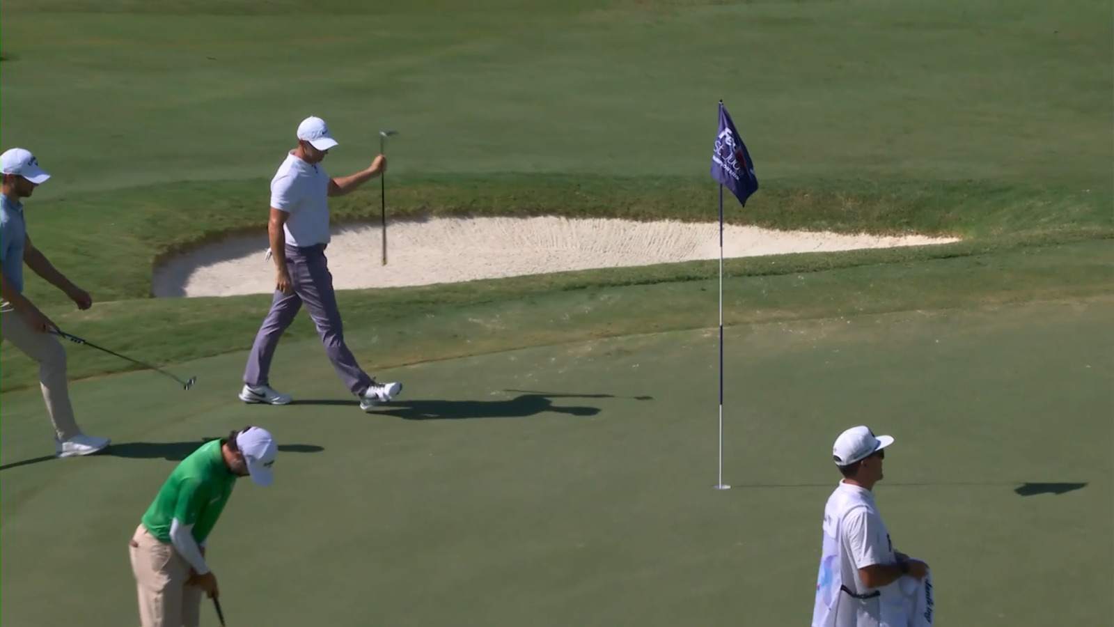 Rory McIlroy holes birdie putt from off the green at FedEx St. Jude