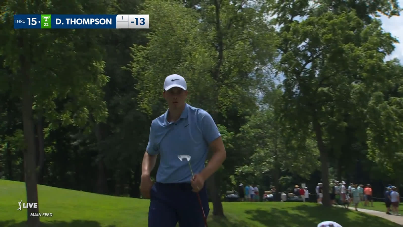 Davis Thompson makes short putt for birdie at John Deere