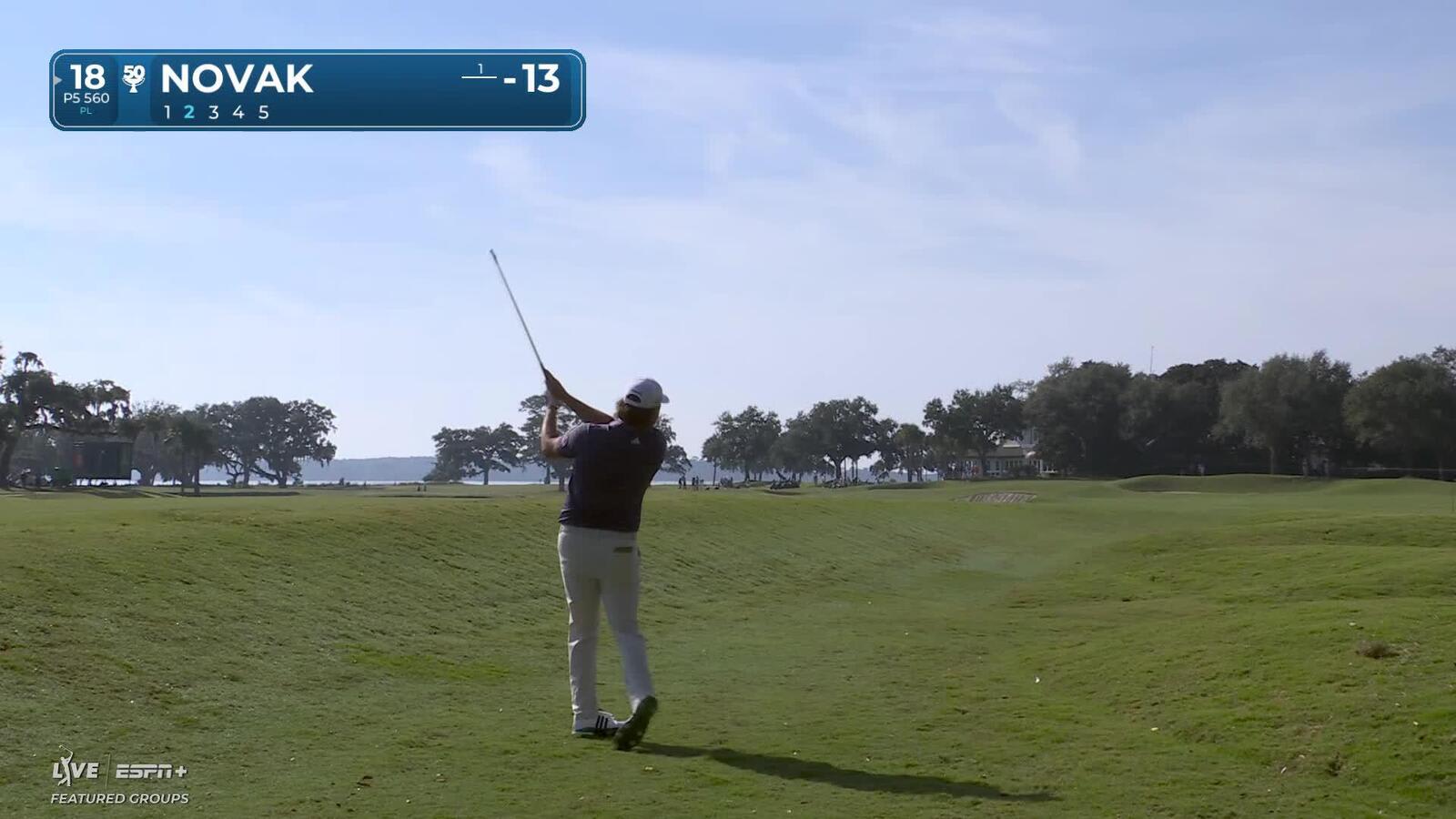 Andrew Novak makes birdie on No. 18 at The RSM Classic