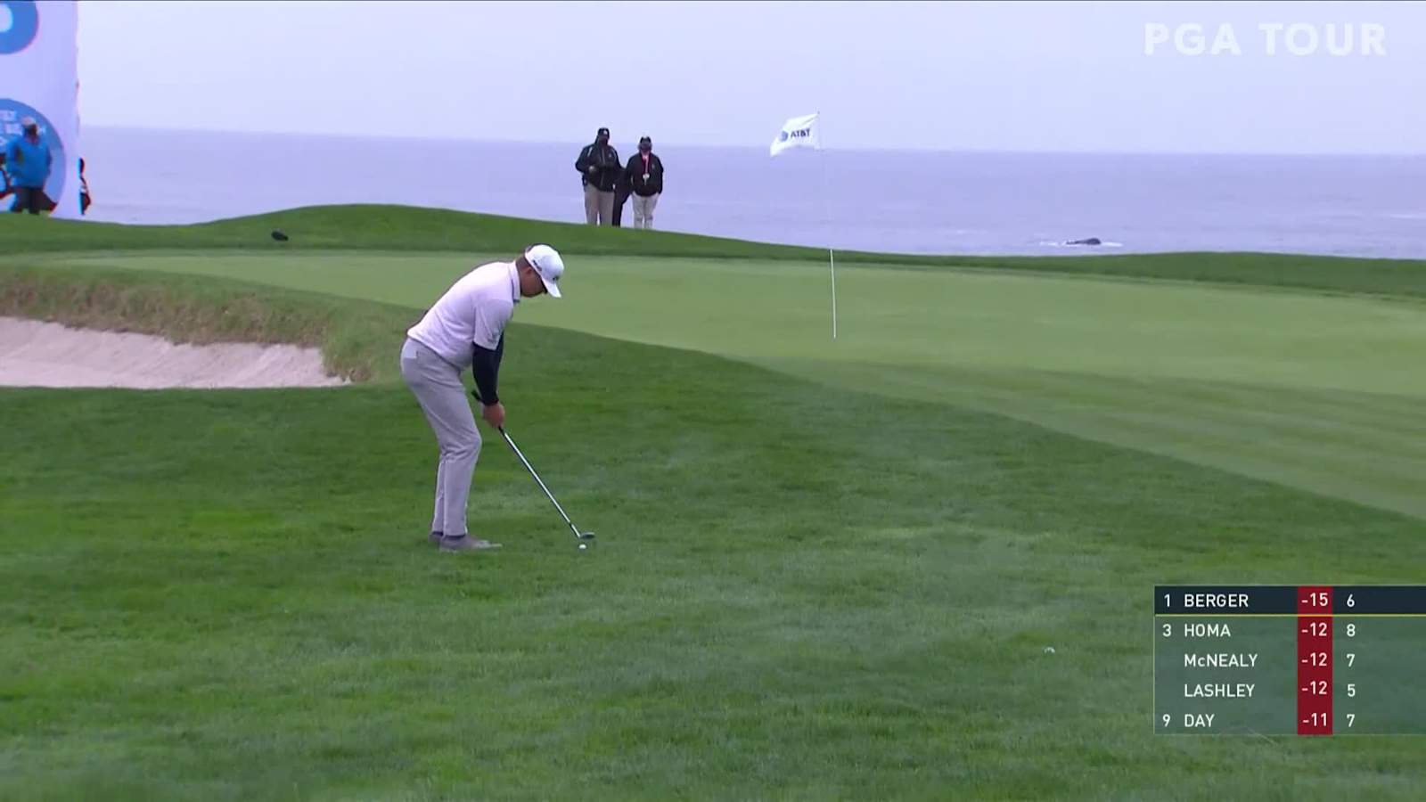 Nate Lashley gets up-and-down for birdie at AT&T Pebble Beach