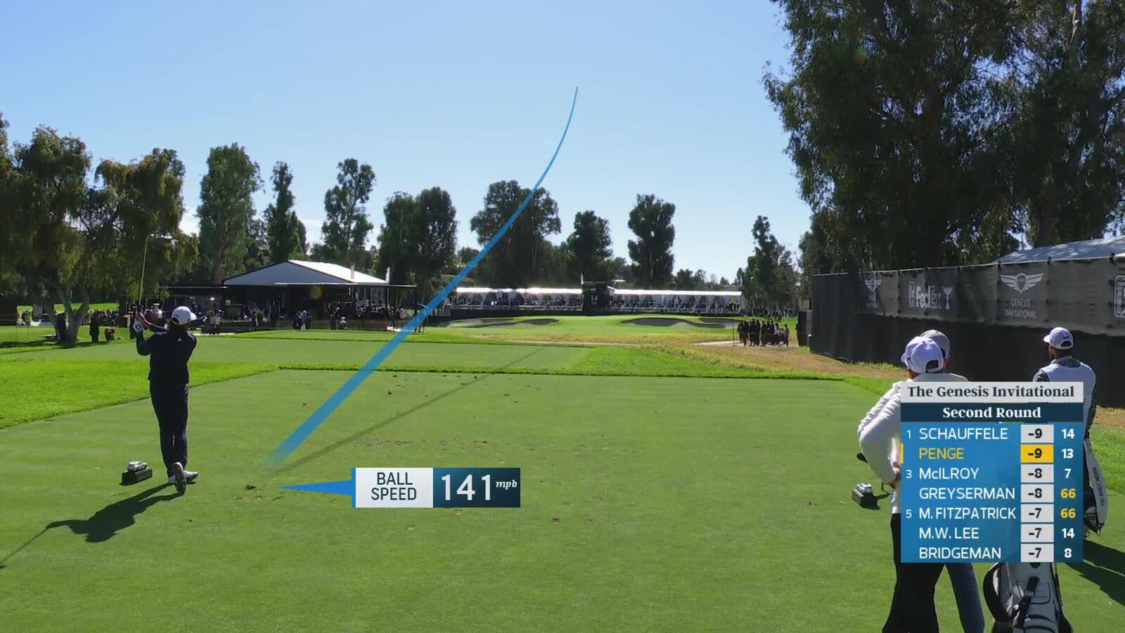 Marco Penge hits 185-yard tee shot to 9 feet, sets up birdie on No. 14 at The Genesis