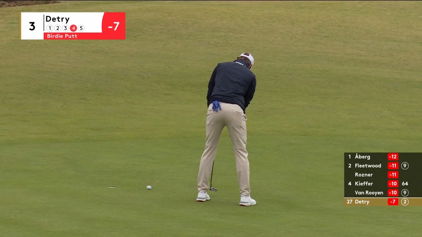 Thomas Detry slides in short birdie putt at Genesis Scottish Open