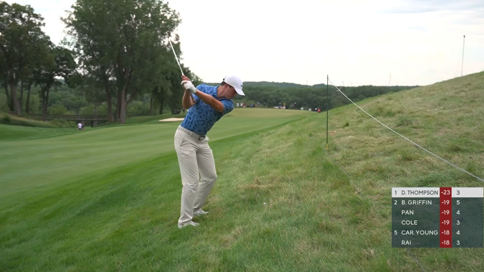 Davis Thompson's clutch shot from rough leads to birdie at John Deere