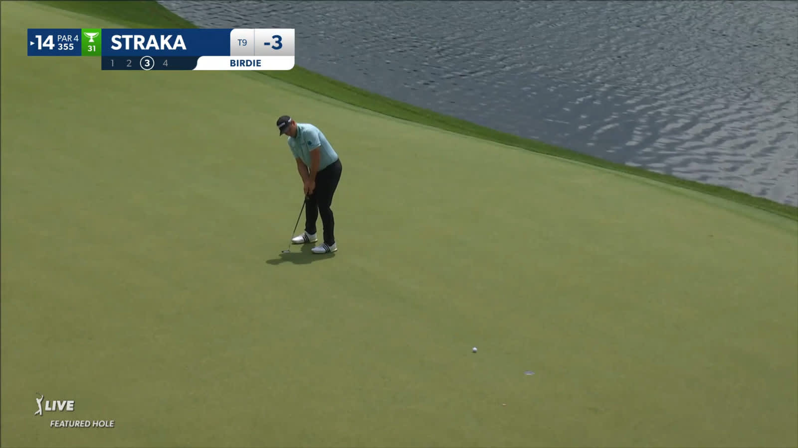 Sepp Straka pours in 16-footer for birdie at Wells Fargo