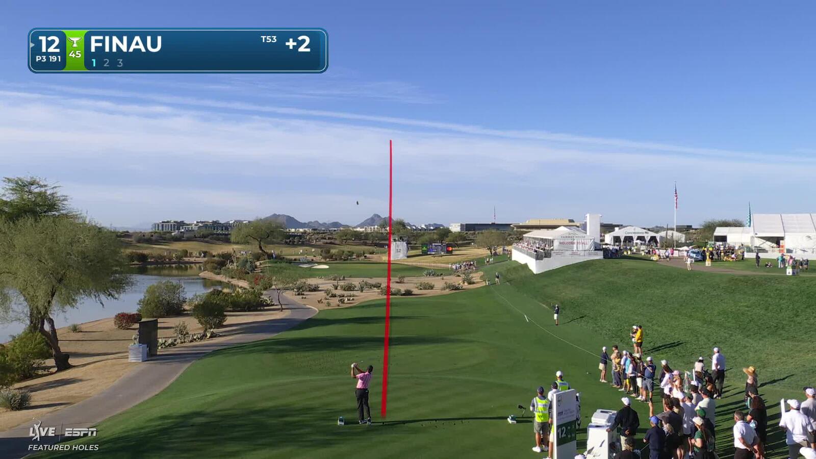 Tony Finau hits 196-yard tee shot to 14 feet, sets up birdie on No. 12 at WM Phoenix Open