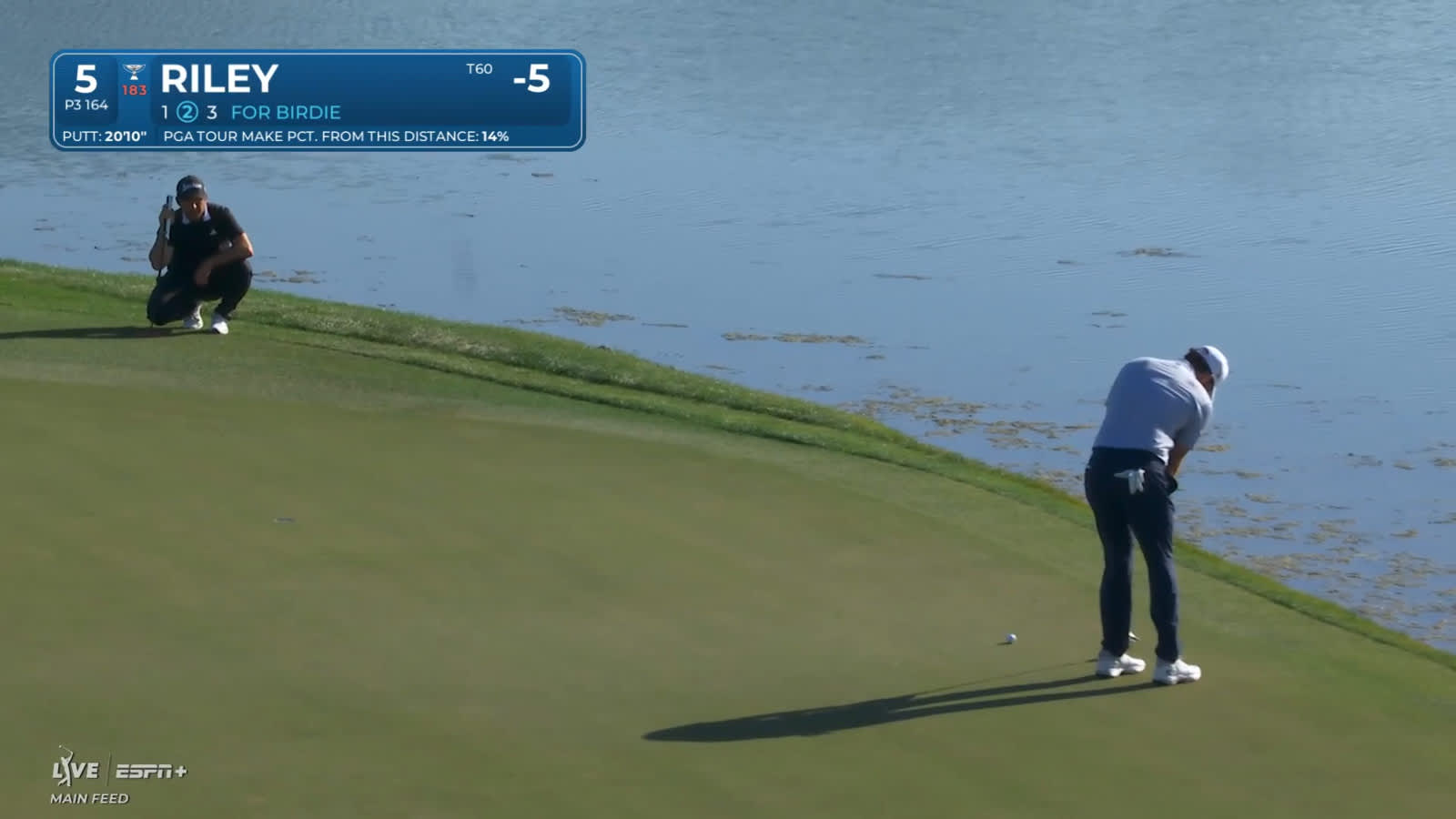 Davis Riley jars a 20-foot birdie putt at Cognizant Classic