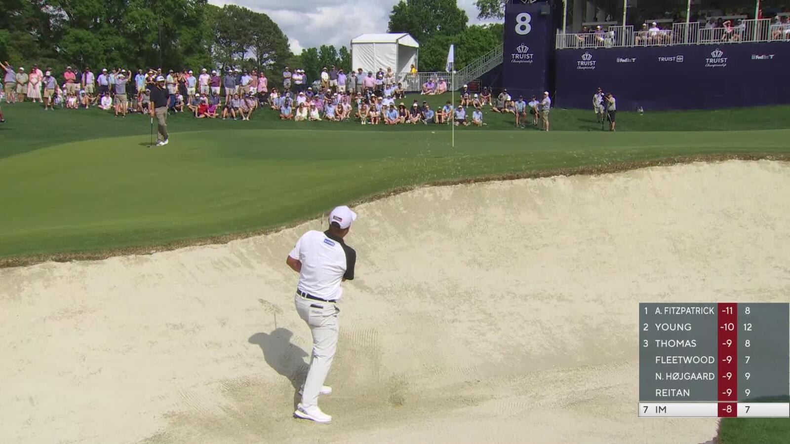 Sungjae Im drains 3-foot putt for birdie on No. 8 at Truist Championship