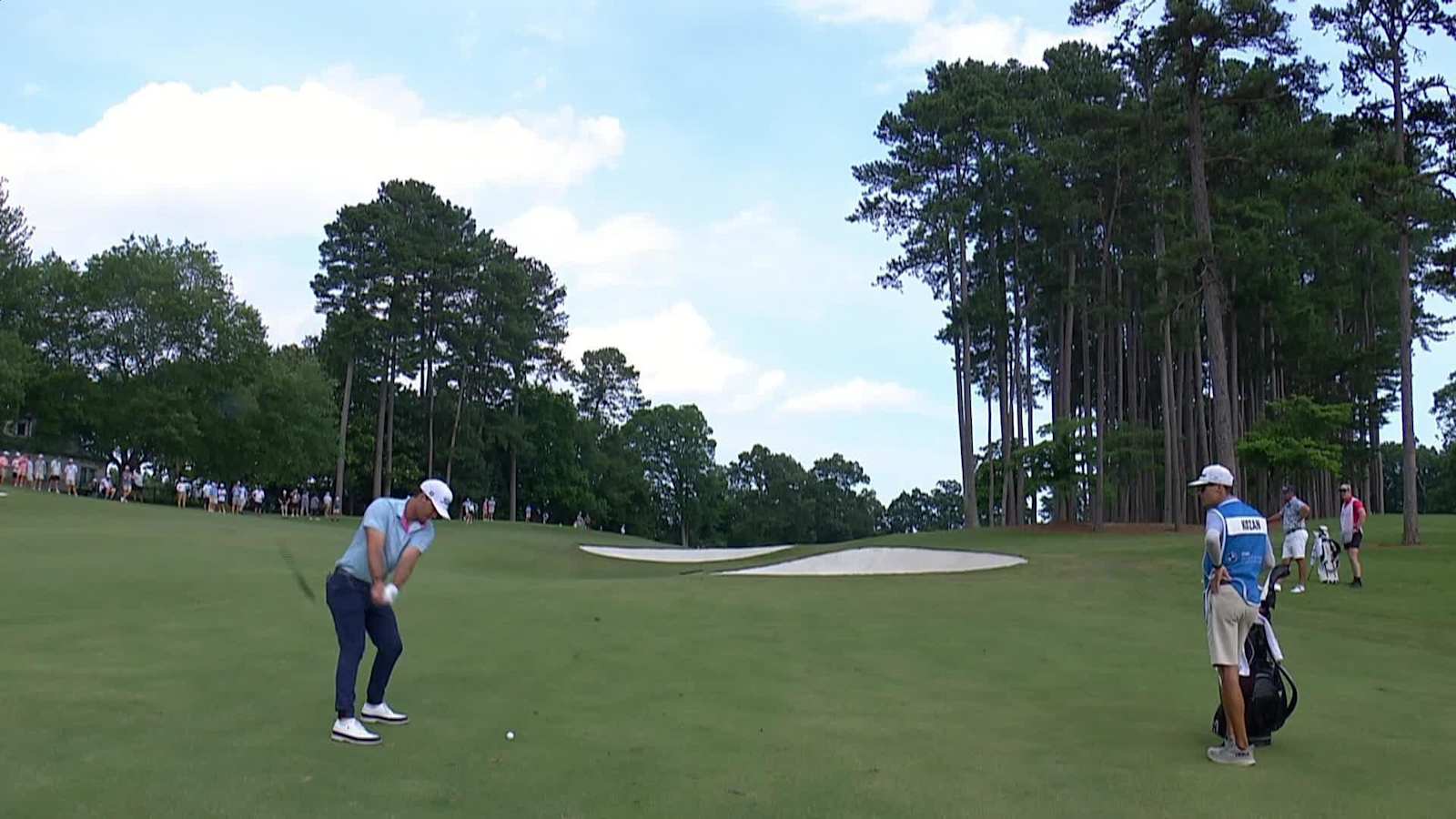Andrew Kozan makes birdie on No. 16 at BMW Charity Pro-Am