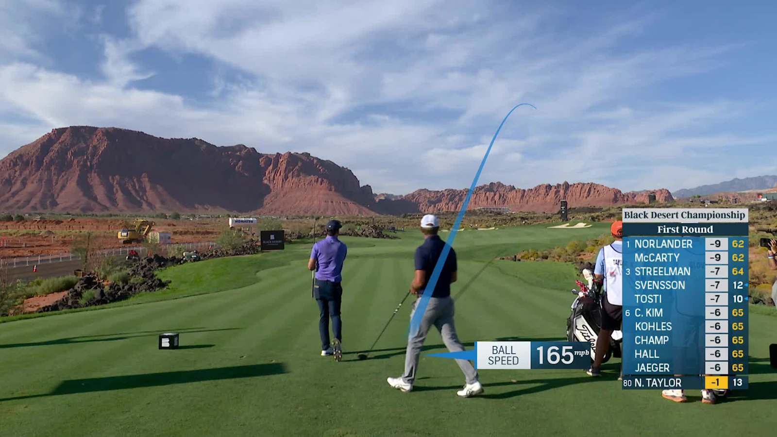Nick Taylor drives the green to set up birdie at Black Desert
