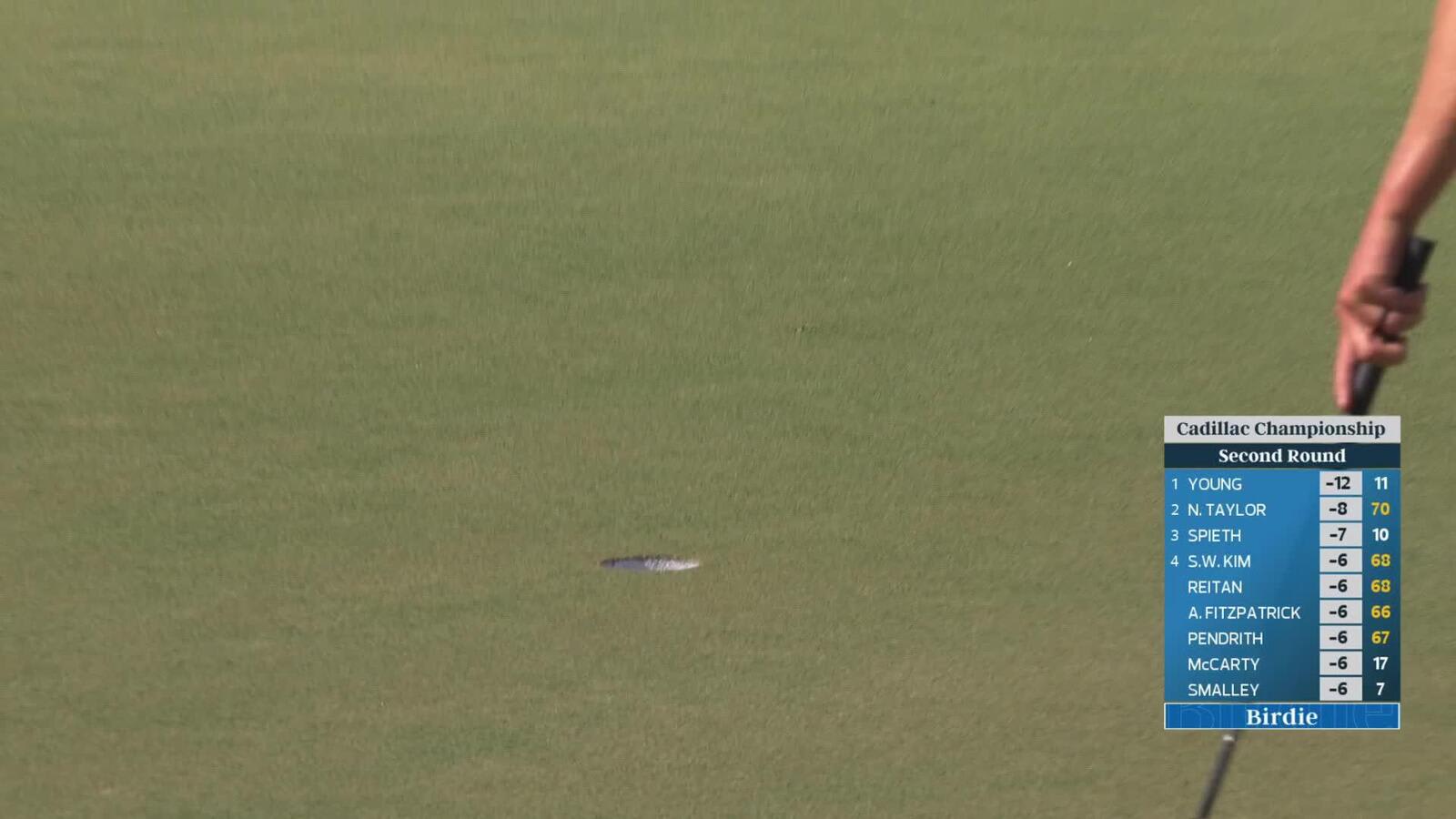 Andrew Putnam drains 19-foot putt for birdie on No. 16 at Cadillac