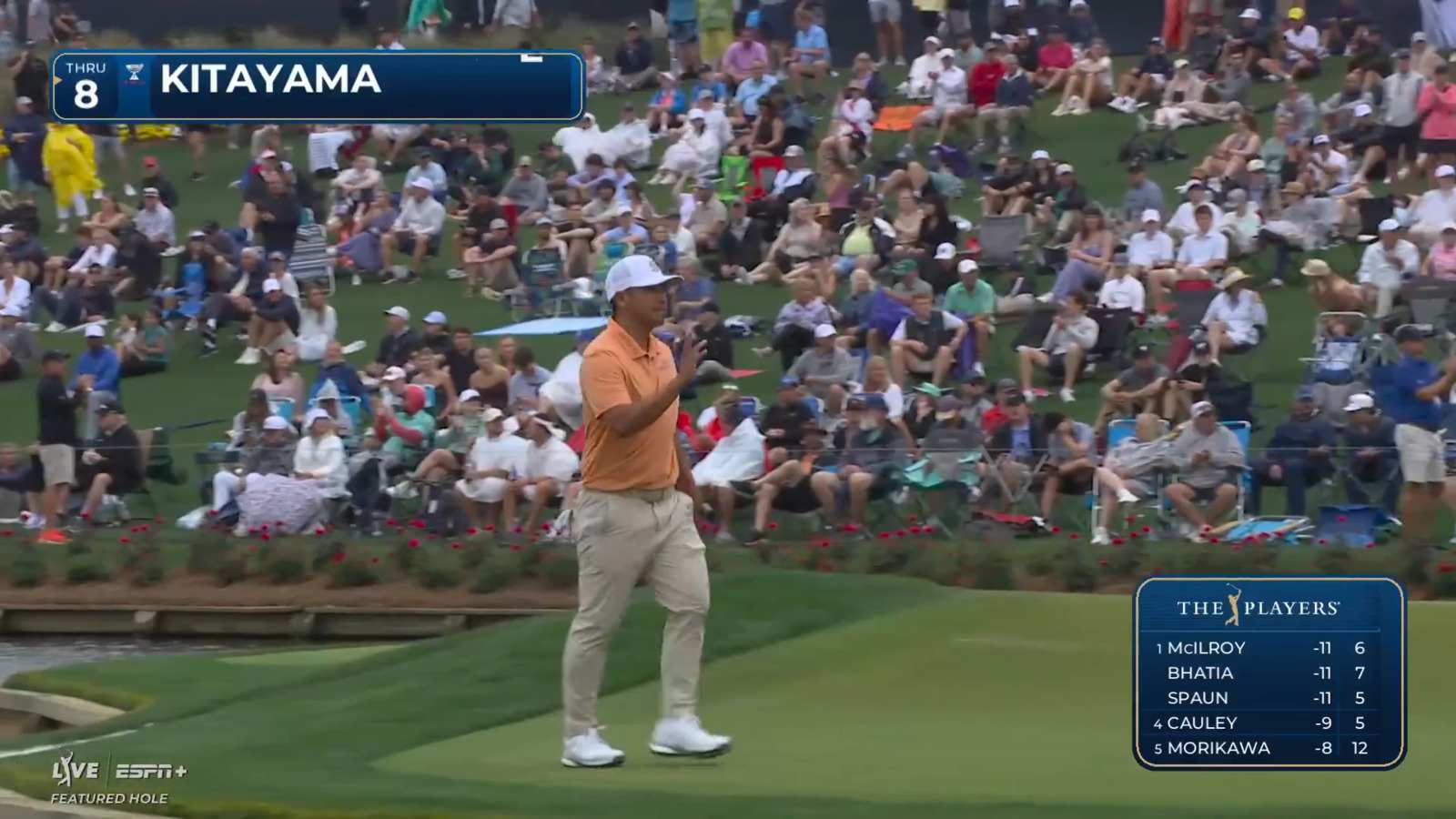 Kurt Kitayama curls in 13-foot birdie putt at THE PLAYERS