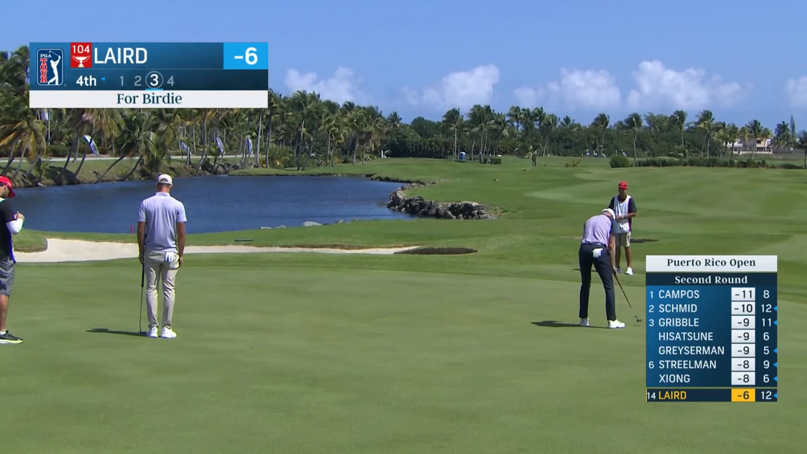 Martin Laird makes 30 footer for birdie at Puerto Rico