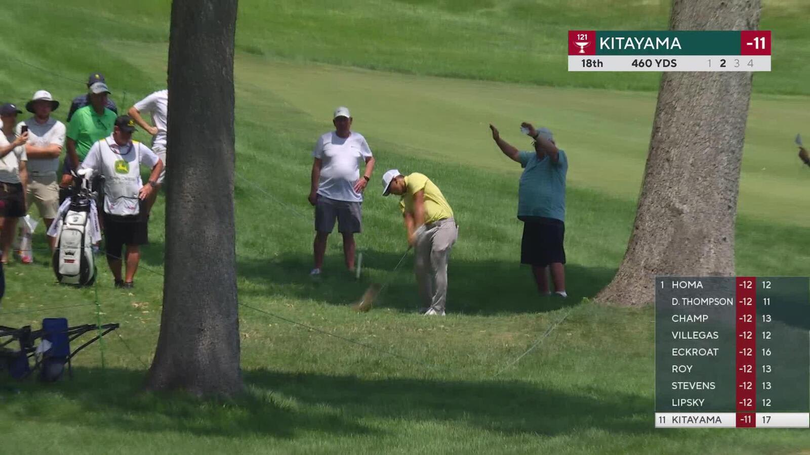 Kurt Kitayama drains a 21-foot birdie putt at John Deere
