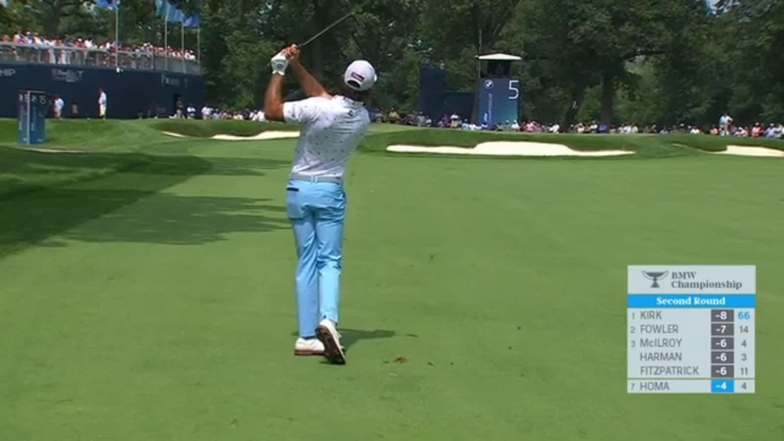 Max Homa cards back-to-back birdies on No. 5 at BMW Championship