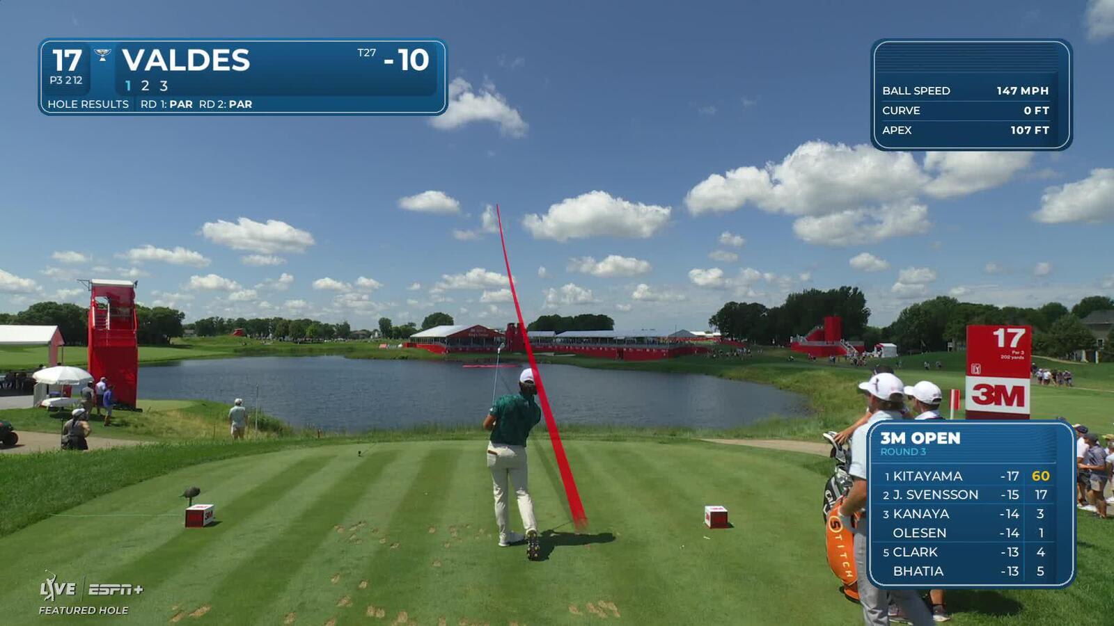 Brendan Valdes makes birdie on No. 17 at 3M Open