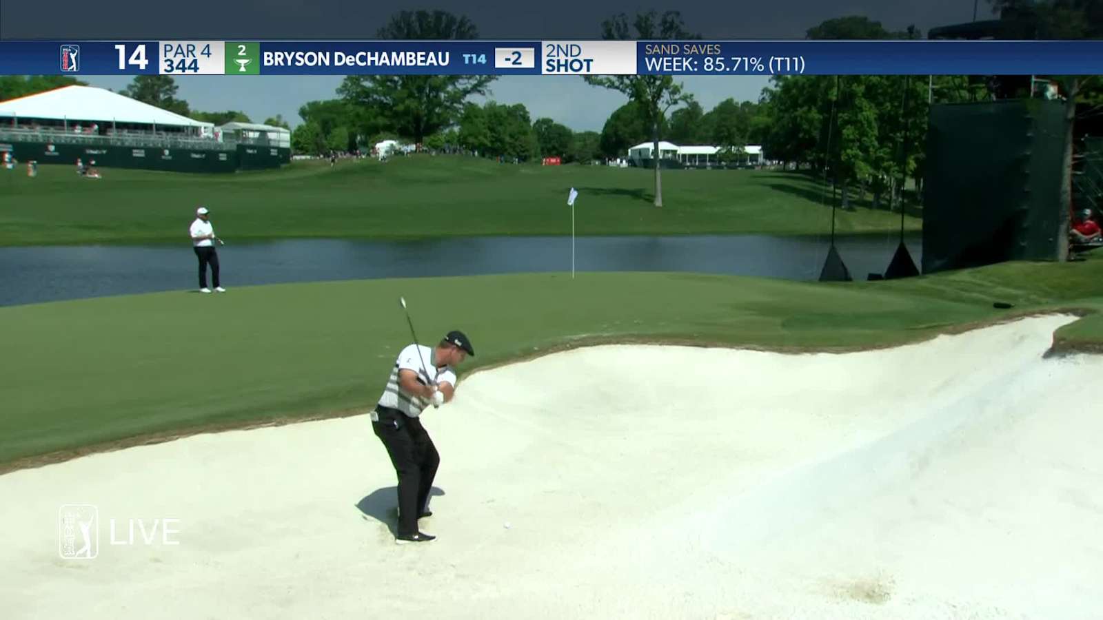 Bryson DeChambeau makes up-and-down birdie from bunker at Wells Fargo