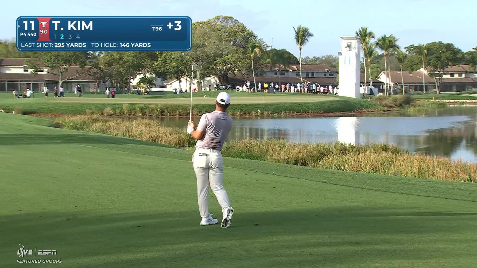 Tom Kim hits 147-yard approach to 9 feet, sets up birdie on No. 11 at Cognizant Classic