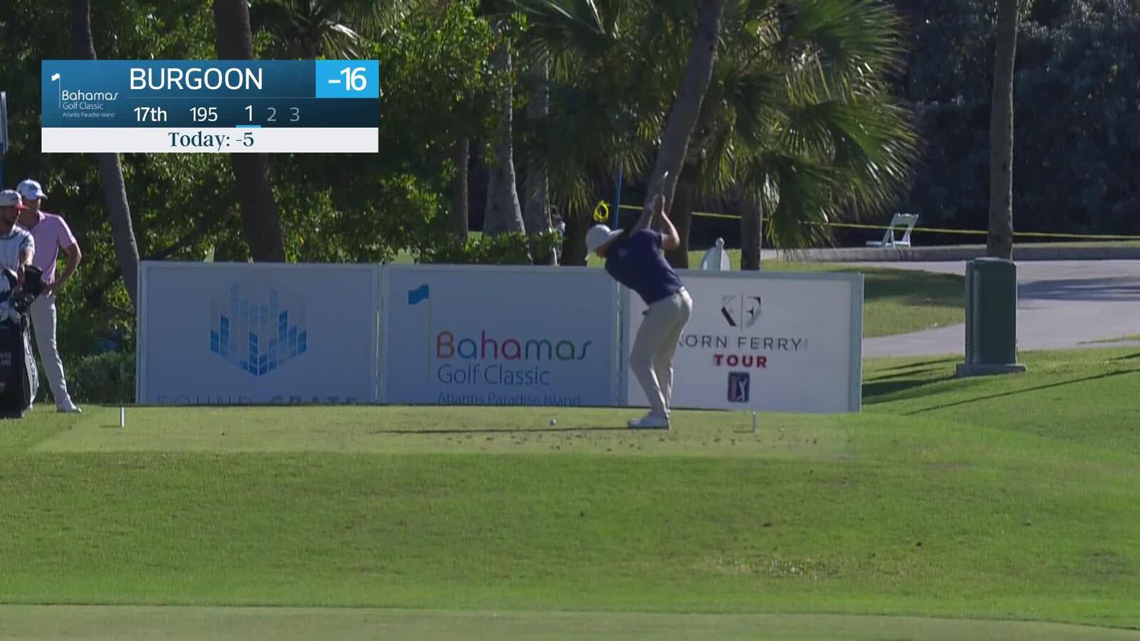Bronson Burgoon makes birdie on No. 17 at Bahamas Classic Atlantis