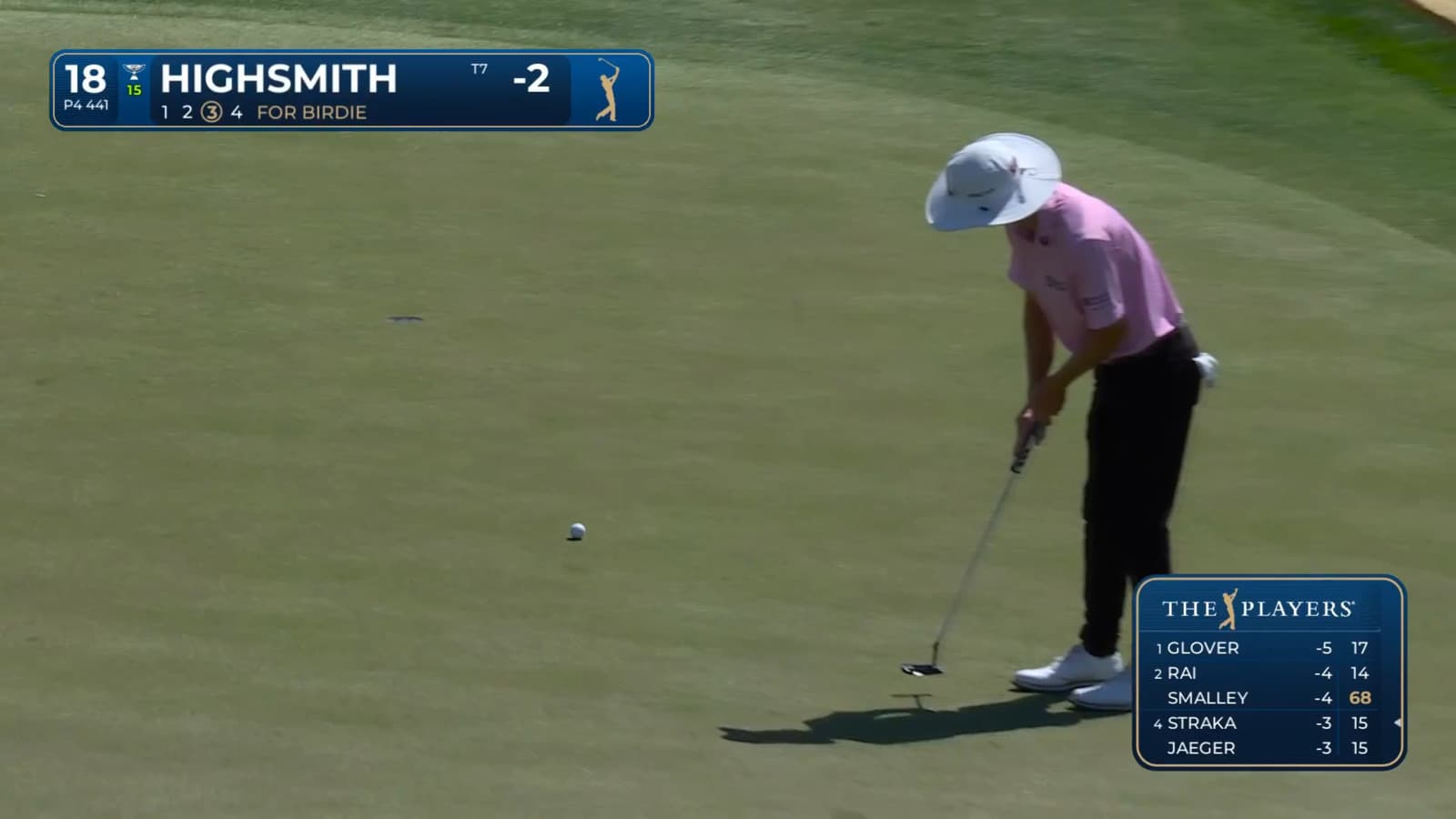 Joe Highsmith drains 19-foot birdie putt at THE PLAYERS