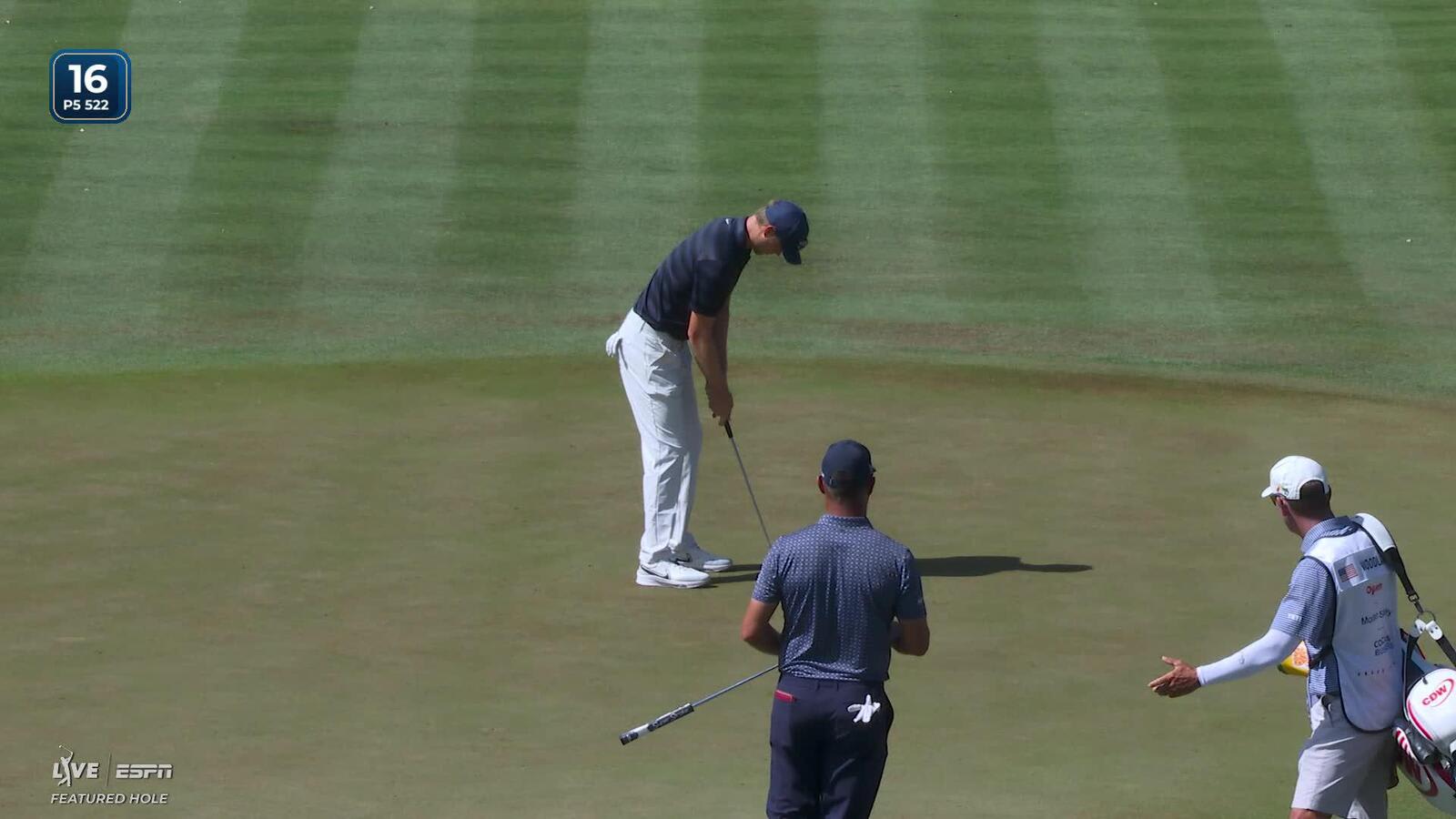 Cam Davis sinks 2-foot birdie putt on No. 16 at THE PLAYERS