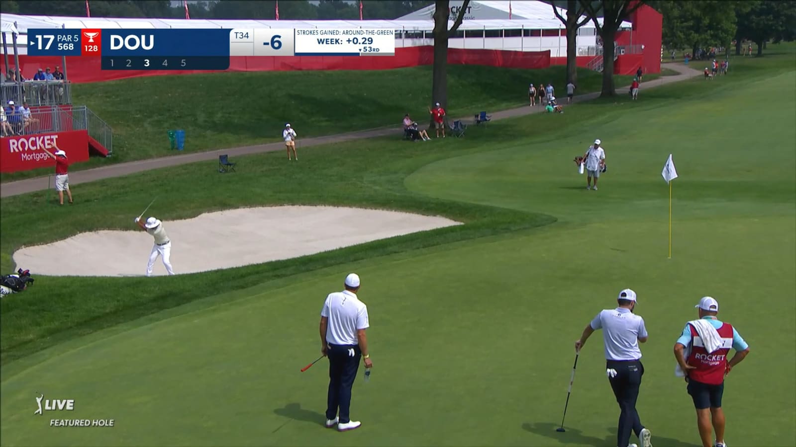 Zecheng Dou gets up-and-down from greenside bunker at Rocket Mortgage