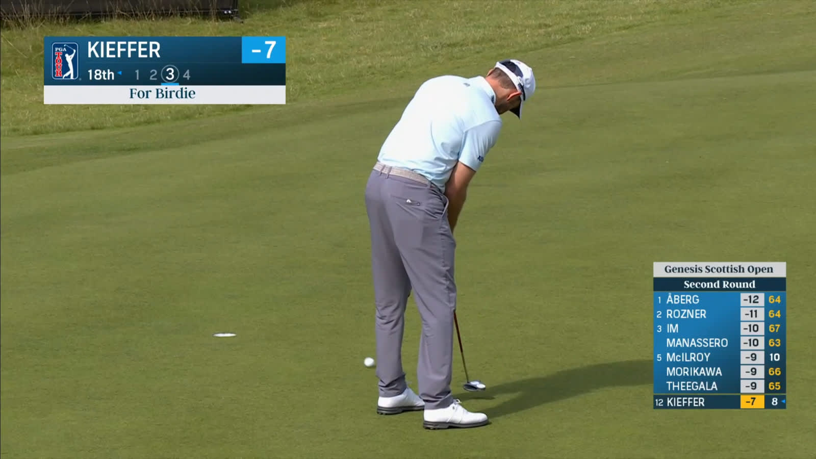 Maximilian Kieffer makes five-footer for birdie at Genesis Scottish Open