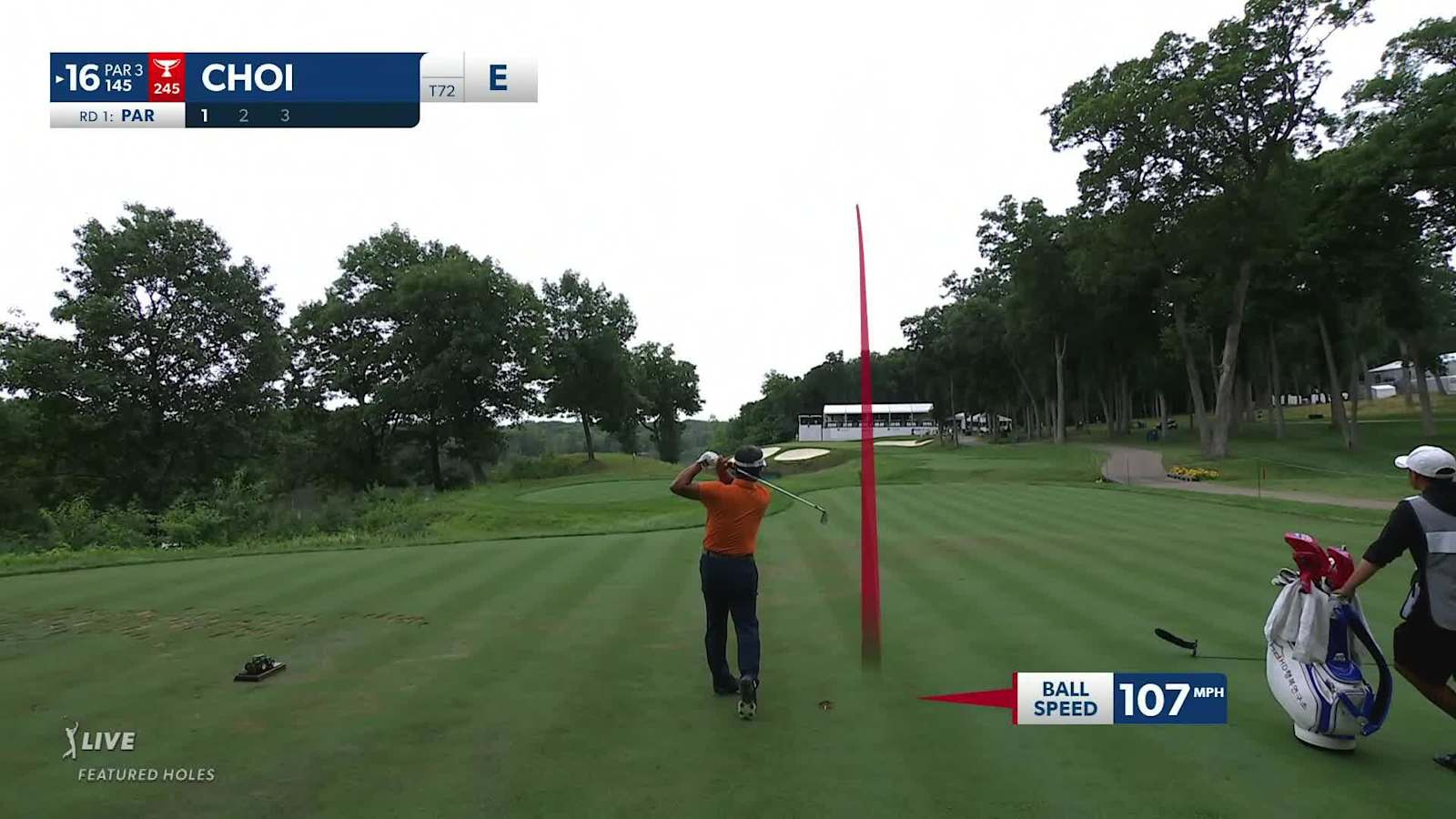 K.J. Choi tight tee shot yields birdie on No. 16 at John Deere