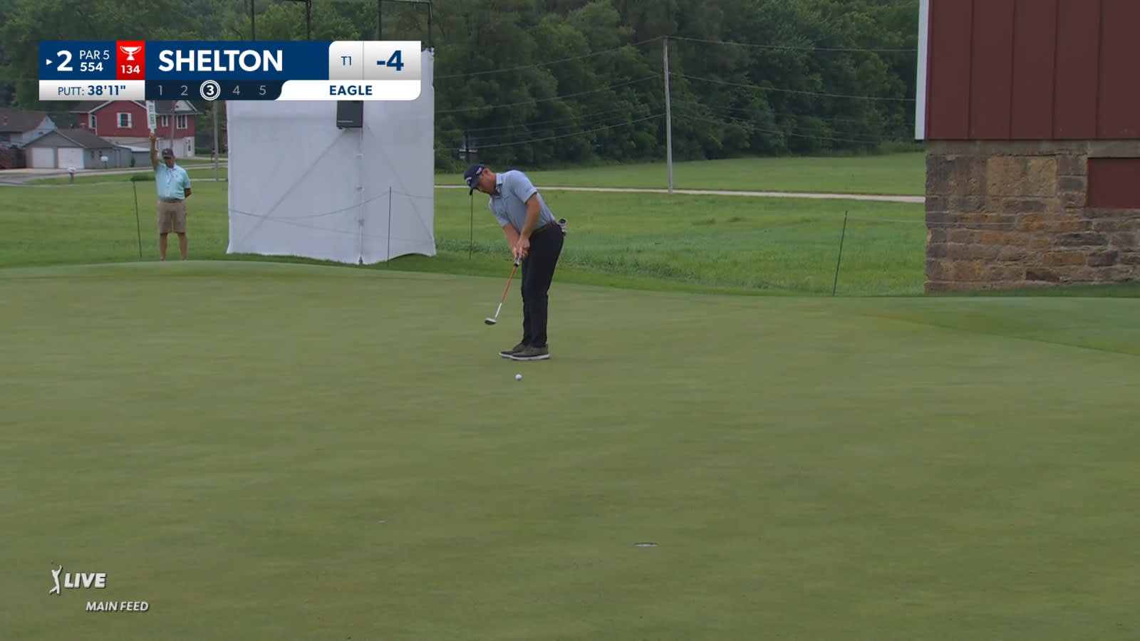 Robby Shelton makes birdie on No. 2 at John Deere