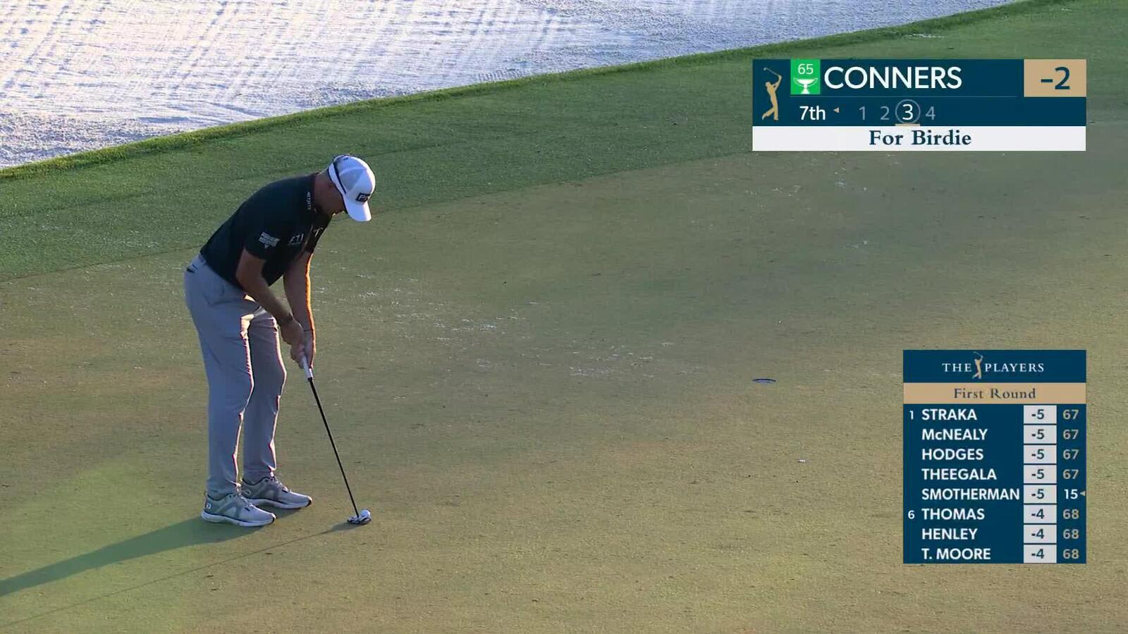 Corey Conners sinks 11-foot birdie putt on No. 7 at THE PLAYERS