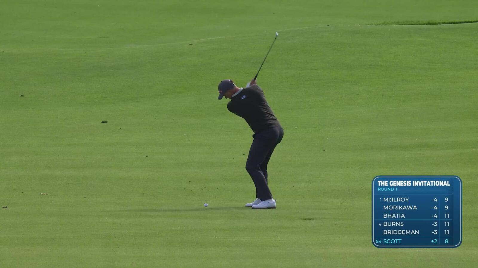 Adam Scott hits 150-yard approach to 18 feet, sets up birdie on No. 9 at The Genesis