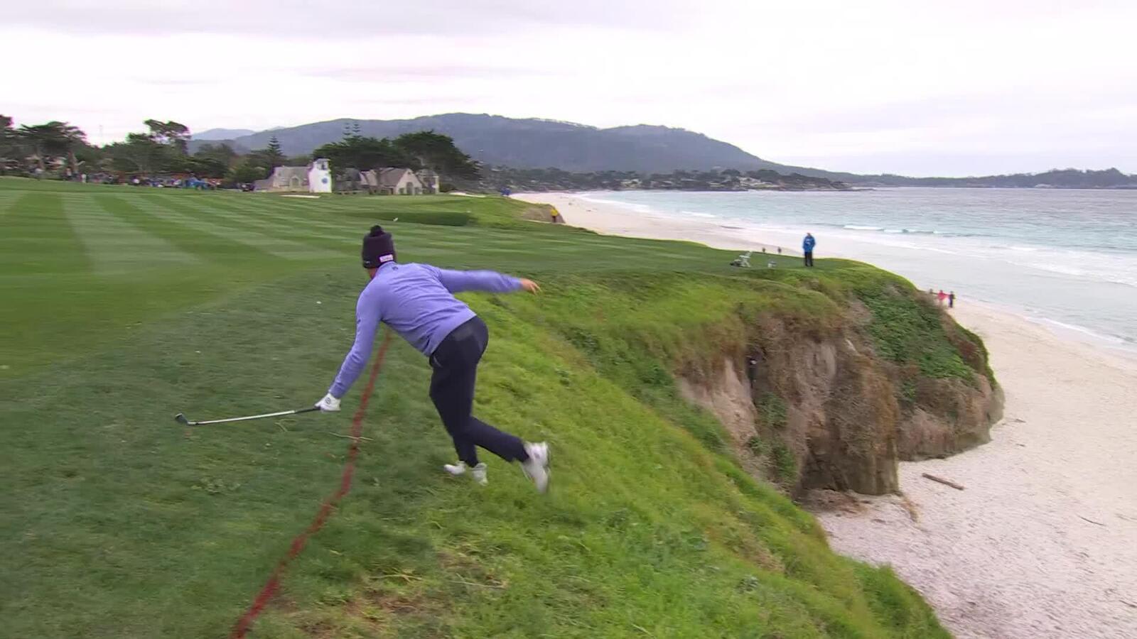 Justin Thomas’ wild par save at AT&T Pebble Beach