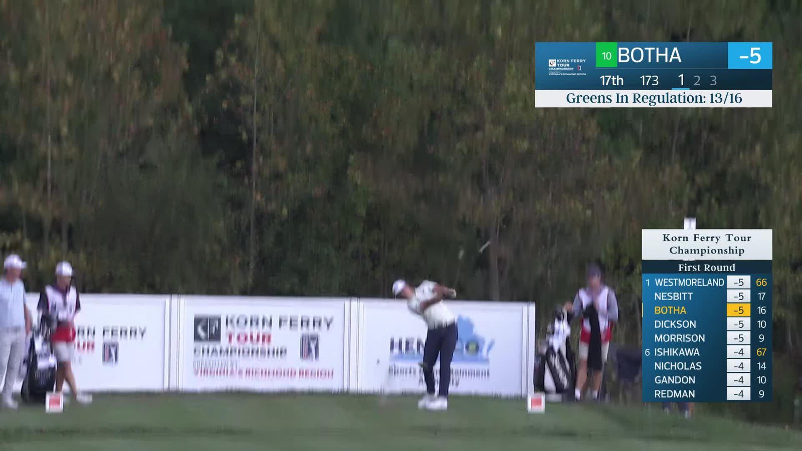 Barend Botha makes birdie on No. 17 at Korn Ferry Tour Champ