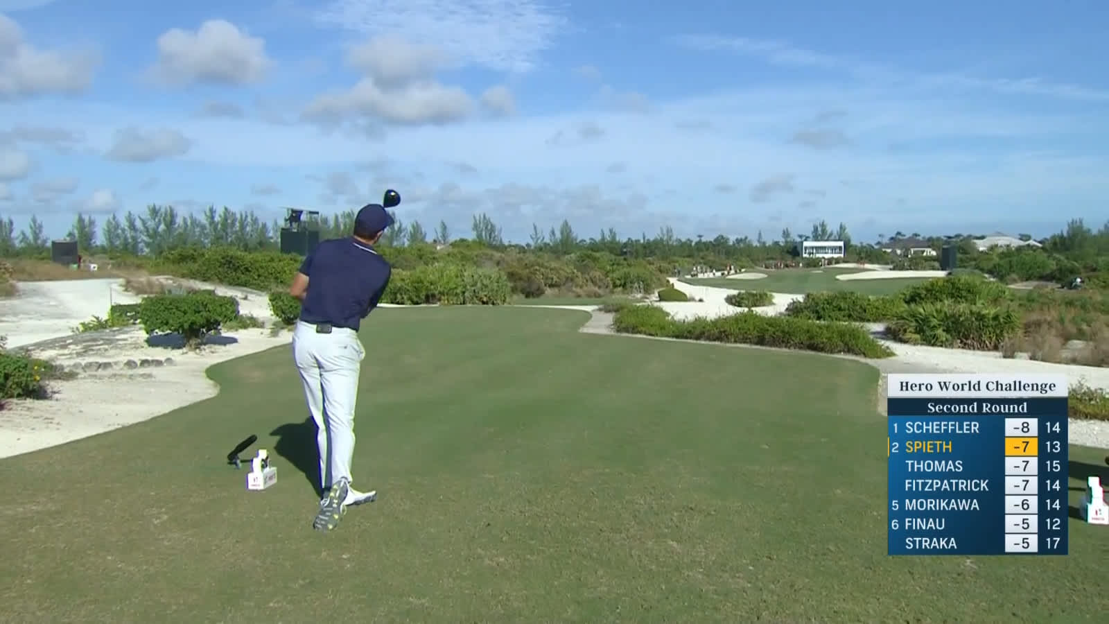 Jordan Spieth drives the par-4 to set up birdie at Hero World Challenge