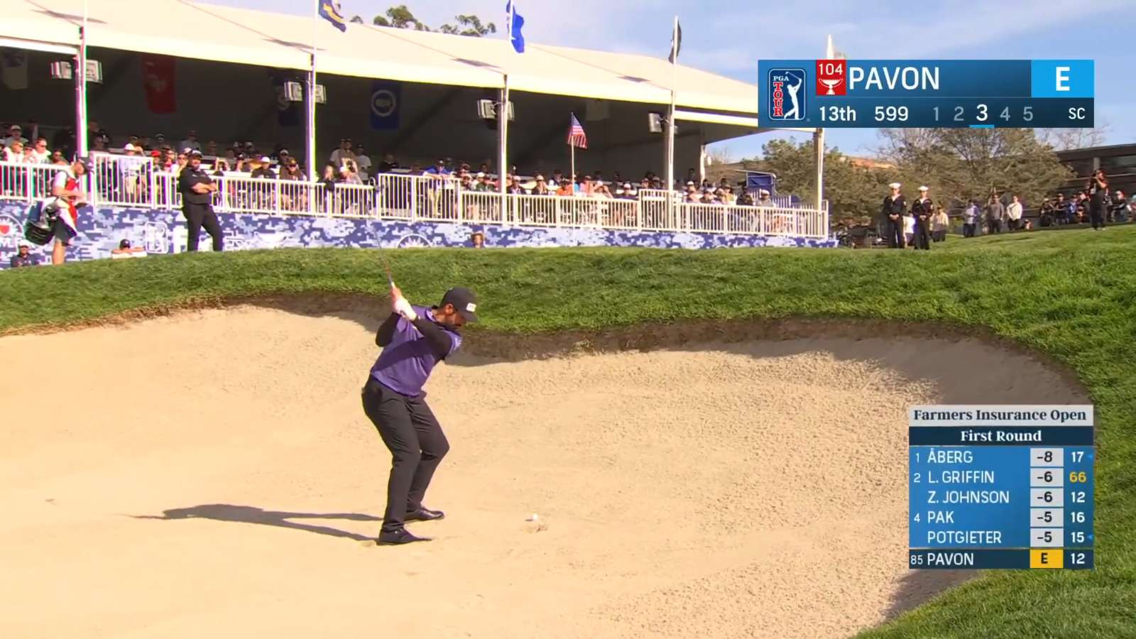 Matthieu Pavon gets up-and-down from greenside bunker at Farmers