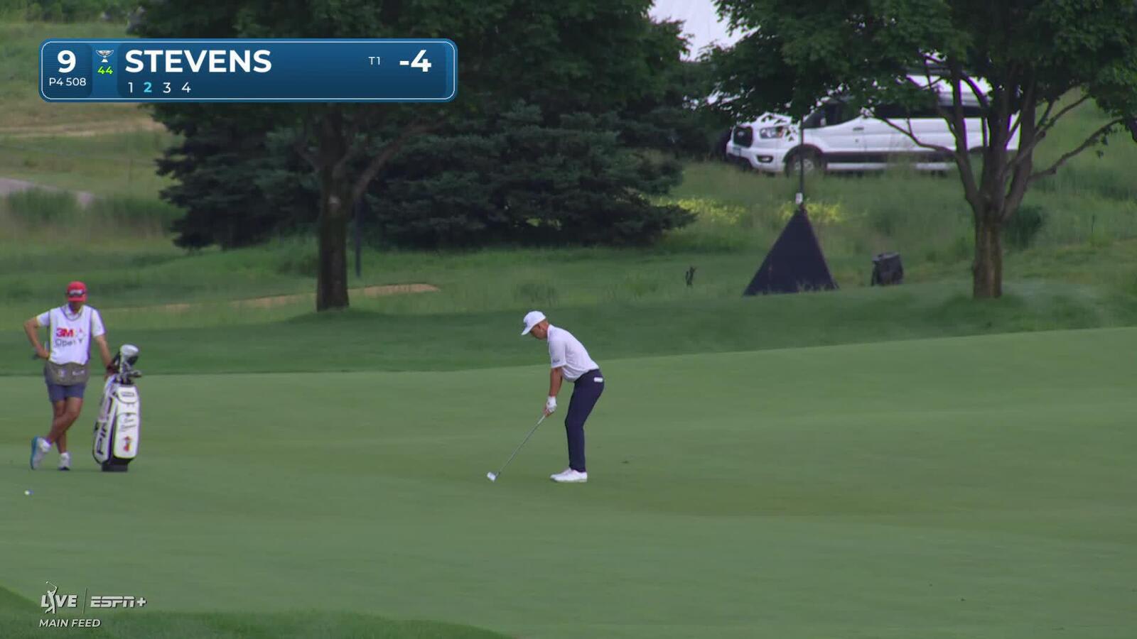 Sam Stevens makes birdie on No. 9 at 3M Open