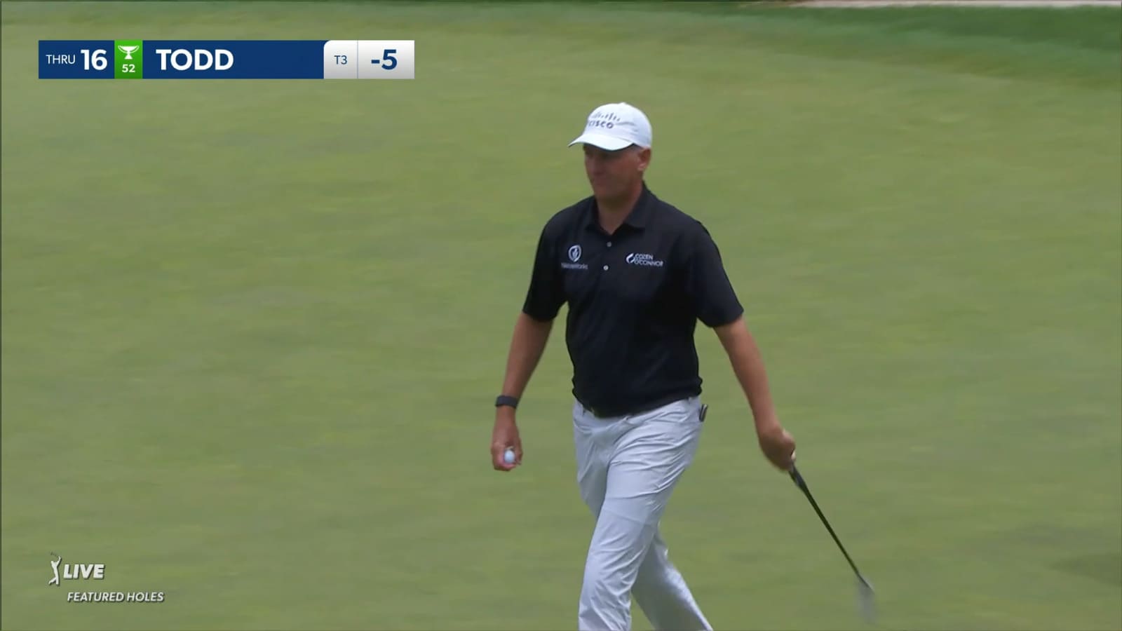 Brendon Todd's tee shot to 3-feet at Travelers