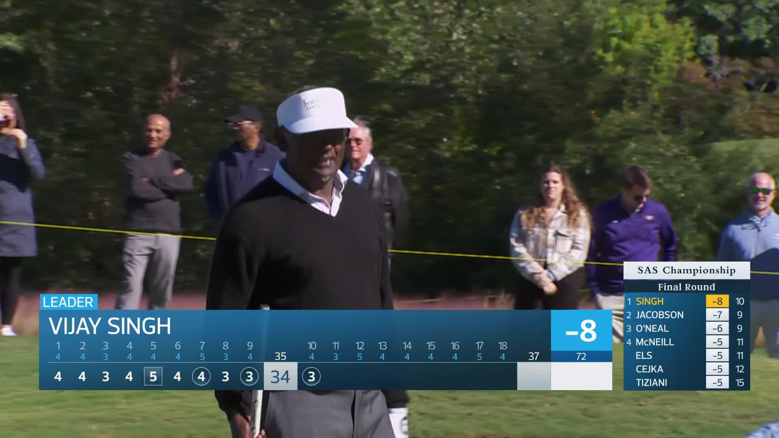 Vijay Singh makes birdie on No. 10 at SAS Championship