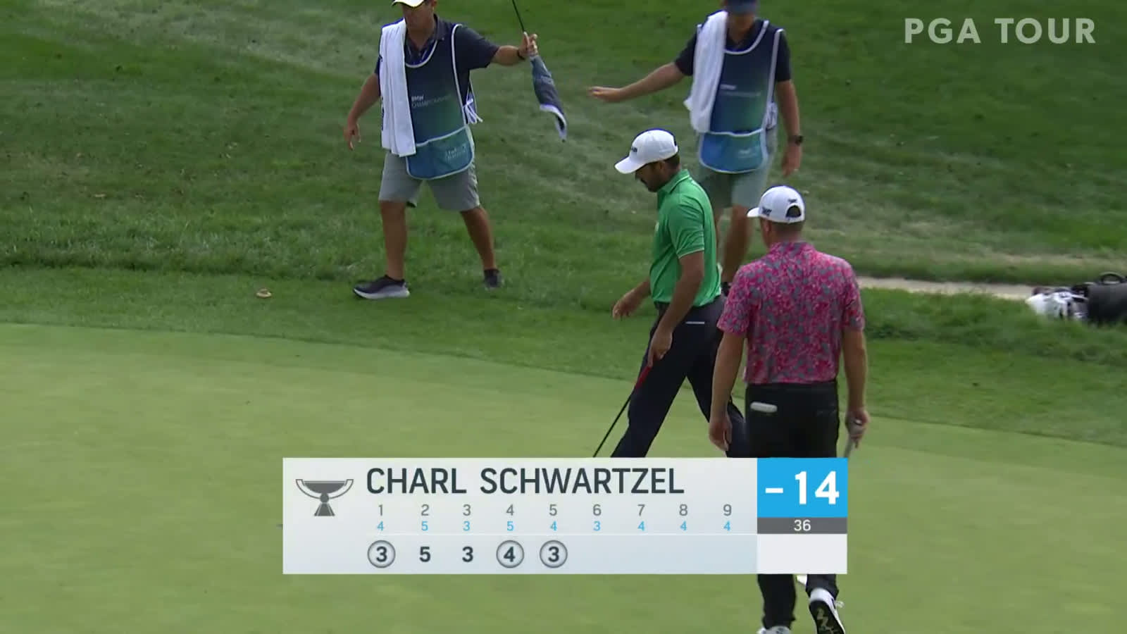 Charl Schwartzel makes 15-foot birdie putt at BMW Championship