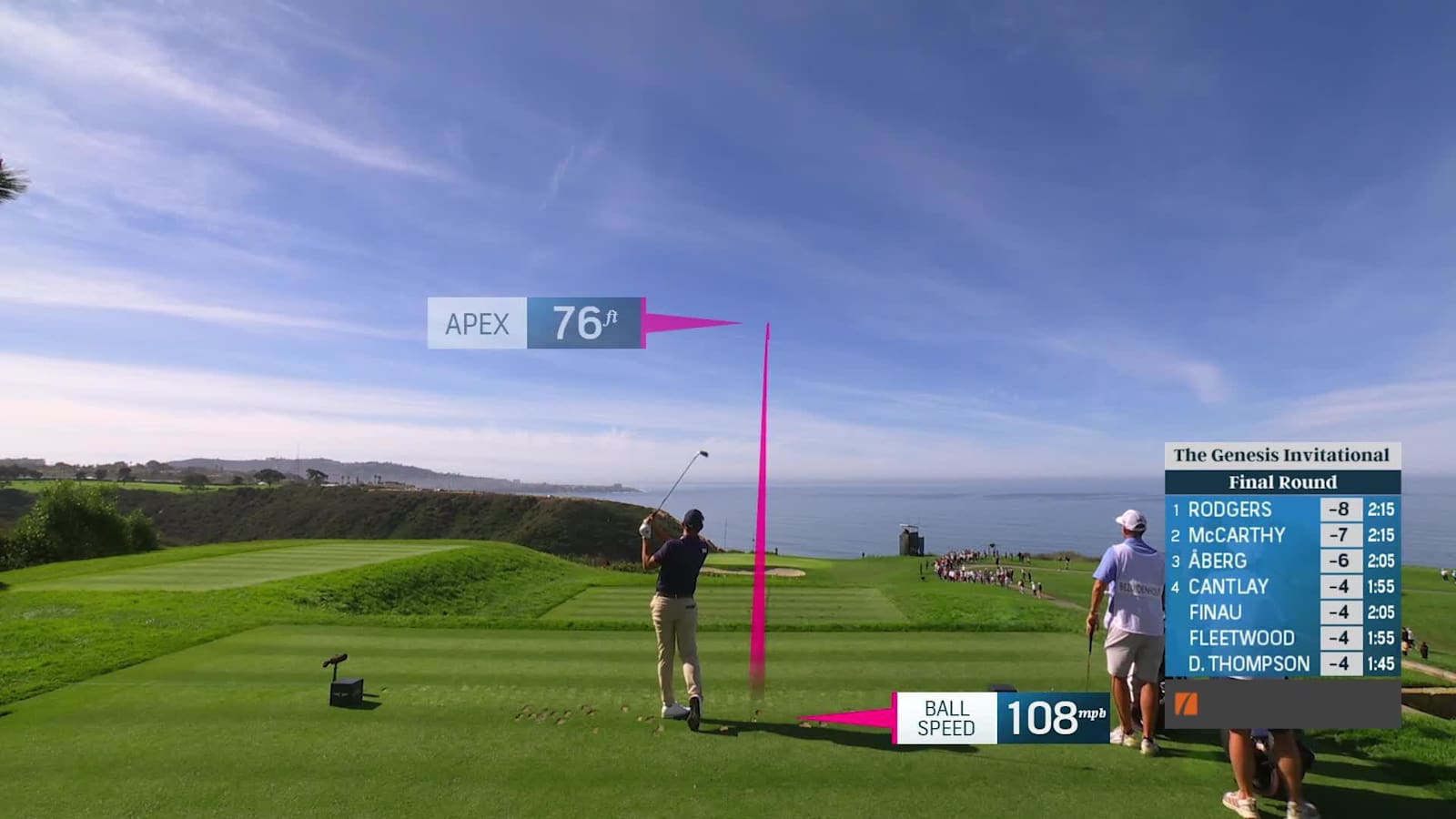 Christiaan Bezuidenhout hits tee shot close to set up birdie at The Genesis