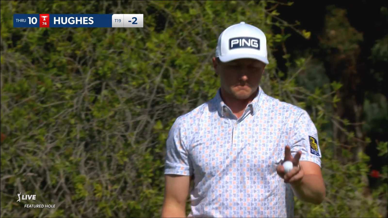 Mackenzie Hughes nearly holes his 36-yard chip shot at Genesis