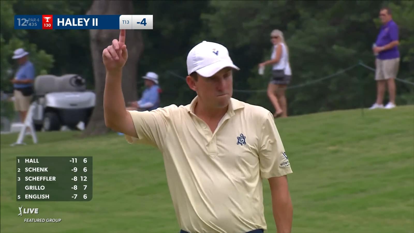 Paul Haley II sinks a 21-foot birdie putt at Charles Schwab