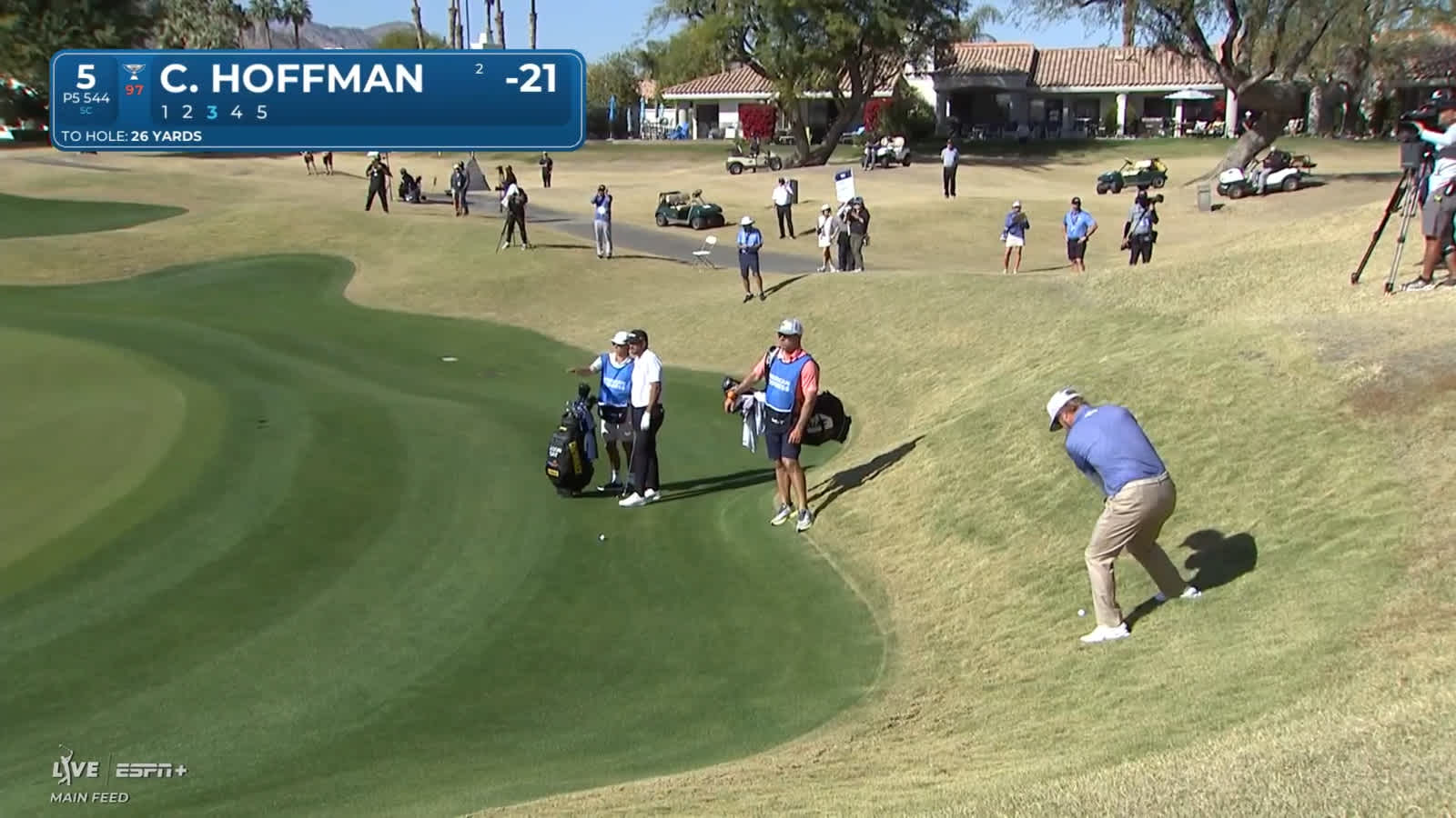 Charley Hoffman's crazy up-and-down for birdie from tough lie at The American Express