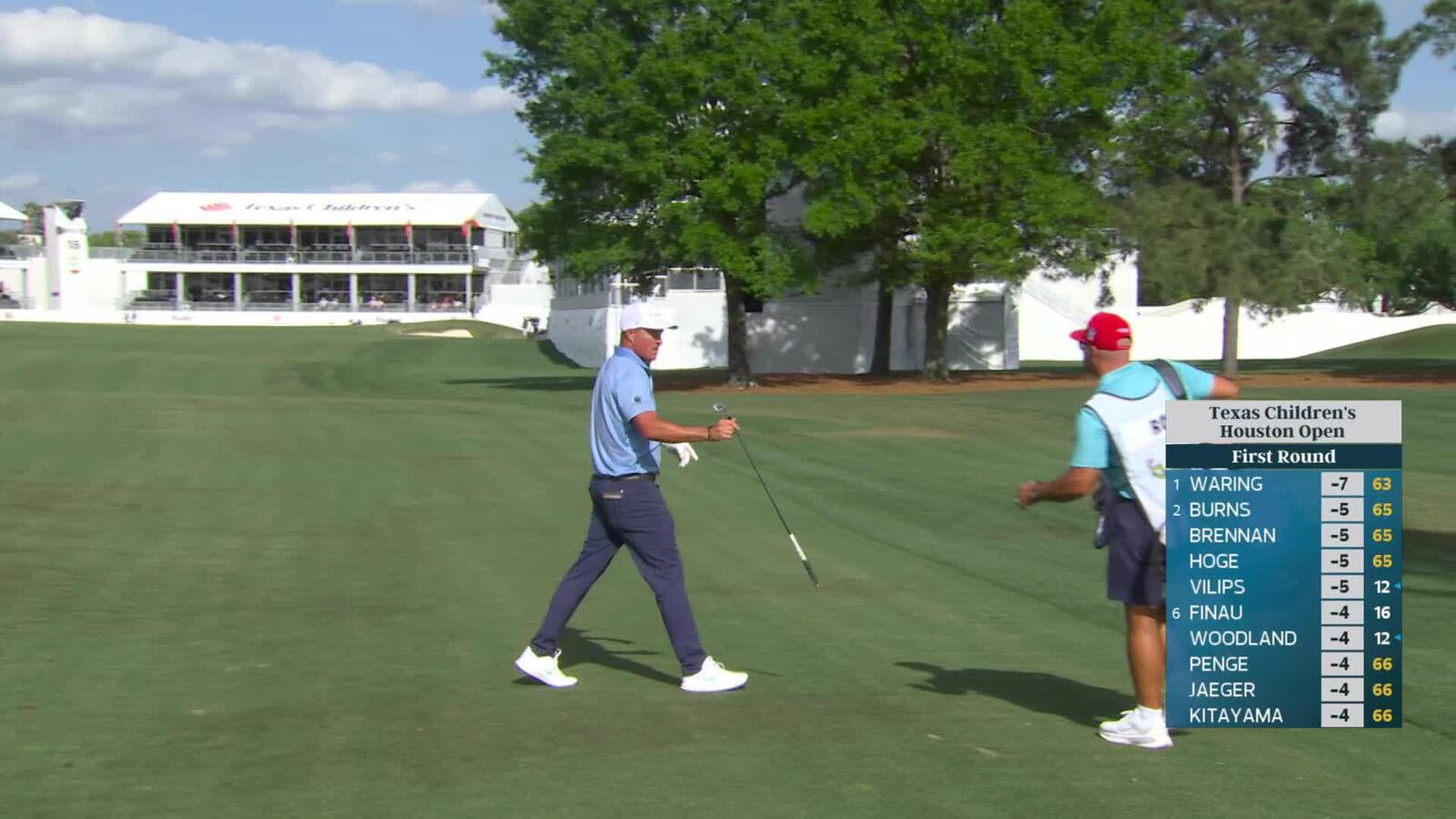 Kevin Roy hits 179-yard approach to 3 feet, sets up birdie on No. 18 at Texas Children's